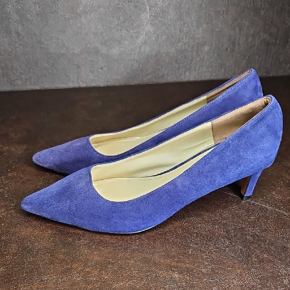 Prada Blue Suede Kitten Heels - Picture 5 of 12
